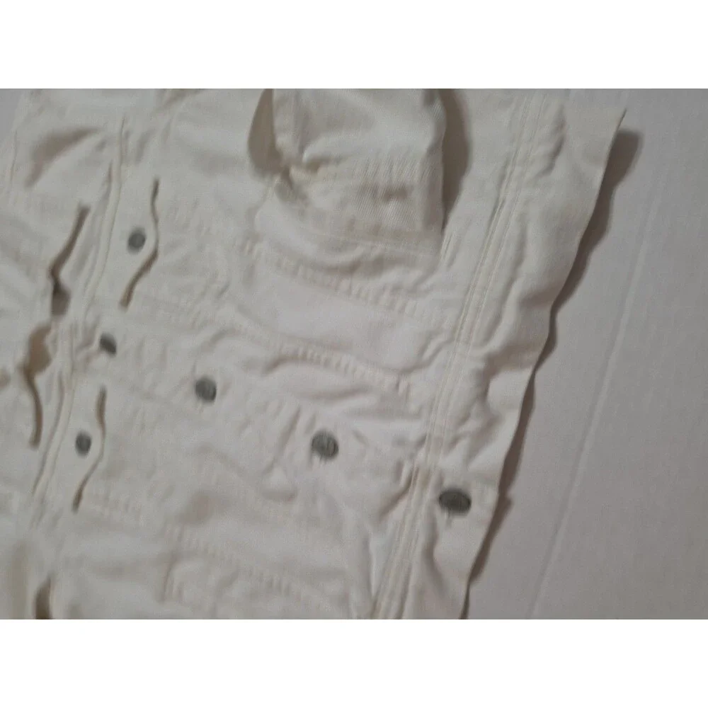Free People Classic White Denim Trucker Jacket - Size Small - Picture 10 of 12